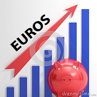 Euros Graph Shows Rising European Currency Value Stock Photo