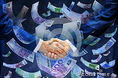 Euros Euro Handshake Venture Money Capital Stock Photo