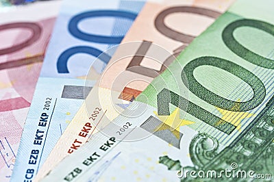 Euros money banknotes Stock Photo