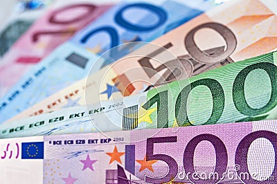 Euros money banknotes Stock Photo