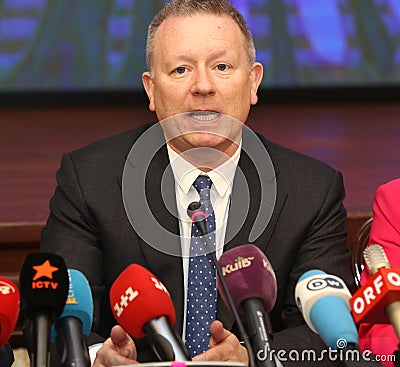 2017 Eurovision Song Contest press briefing in Kyiv Editorial Stock Photo