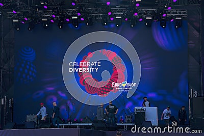 Eurovision Village. Ukraine, Kyiv. 05.05.2017. Editorial.The mus Editorial Stock Photo