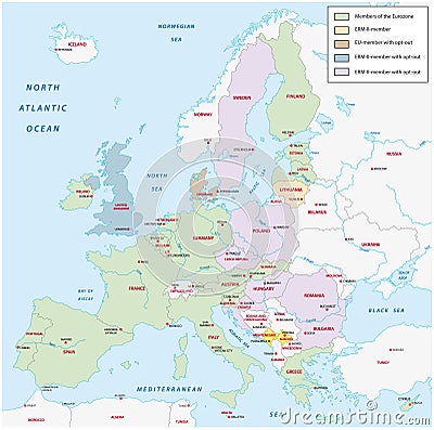Eurozone map Stock Photo