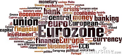 Eurozone word cloud Vector Illustration