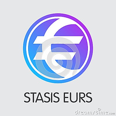EURS - Stasis Eurs. The Trade Logo of Coin or Market Emblem. Vector Illustration