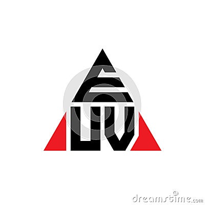 EUV triangle letter logo design with triangle shape. EUV triangle logo design monogram. EUV triangle vector logo template with red Vector Illustration