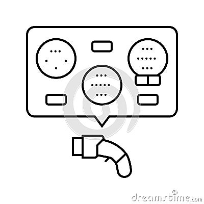 ev charger types electric line icon vector illustration Vector Illustration