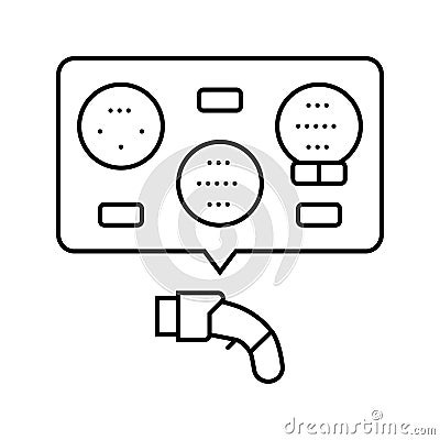 ev charger types electric line icon vector illustration Cartoon Illustration