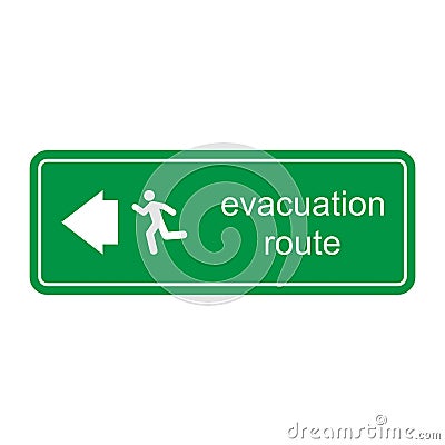 evacuation route direction icon Cartoon Illustration