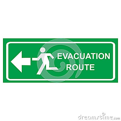 Evacuation route icon isolated on white background Vector Illustration