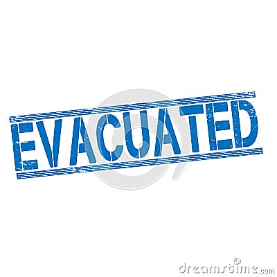 EVACUATION square old stamp text on white. Vector Illustration