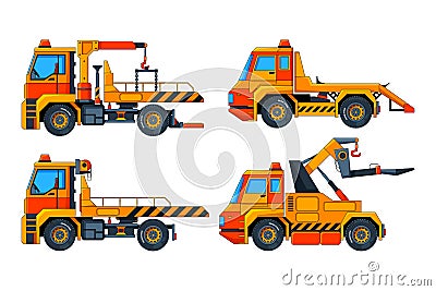 Evacuator cars. Various vector pictures of transport Vector Illustration