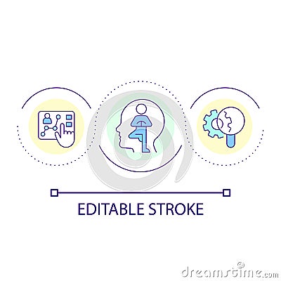 Evaluate performance and mental state loop concept icon Vector Illustration