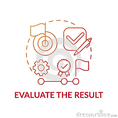 Evaluate the result red gradient concept icon Vector Illustration