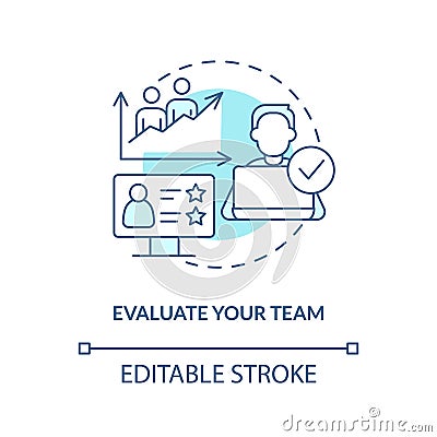 Evaluate your team turquoise concept icon Vector Illustration