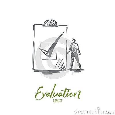 Evaluation, business, quality, service concept. Hand drawn isolated vector. Vector Illustration