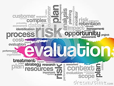 Evaluation word cloud collage Stock Photo