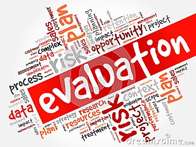 Evaluation word cloud collage Stock Photo