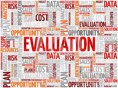 Evaluation word cloud Stock Photo