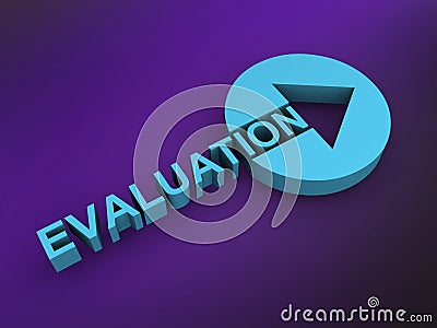 evaluation word on purple Stock Photo