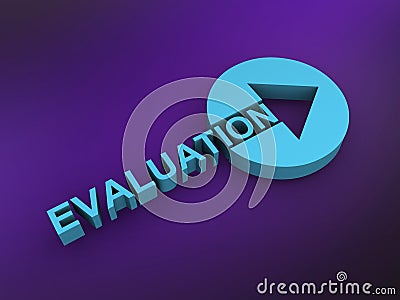 evaluation word on purple Stock Photo