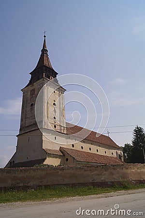 Evangelical Church from Feldioara, Brasov, Romania Stock Photo