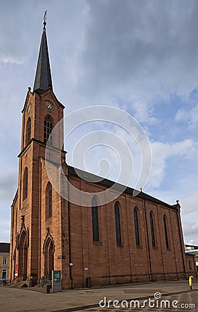 Evangelical church (1874) in Kehl, Germany Stock Photo