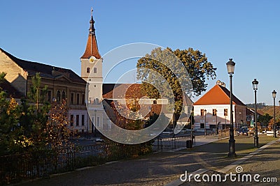 The evangelical church in Râ?nov, Brasov, Romania Editorial Stock Photo