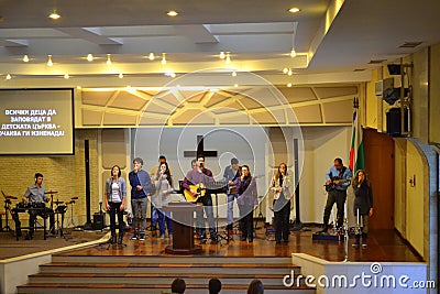 Evangelical church worship team Editorial Stock Photo