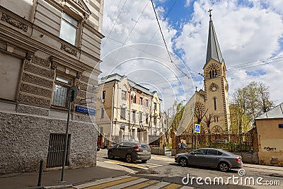 Evangelical Lutheran Cathedral of saints Peter and Paul. Moscow, Russia. Editorial Stock Photo