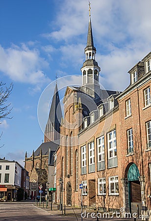 Evangelische kirche at the central market square in Goch Editorial Stock Photo