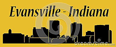 Evansville, Indiana Vector Illustration