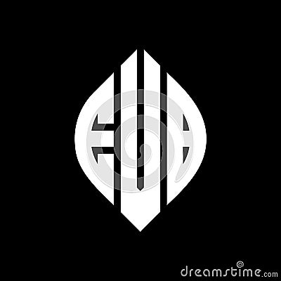 EVB circle letter logo design with circle and ellipse shape. EVB ellipse letters with typographic style. The three initials form a Vector Illustration