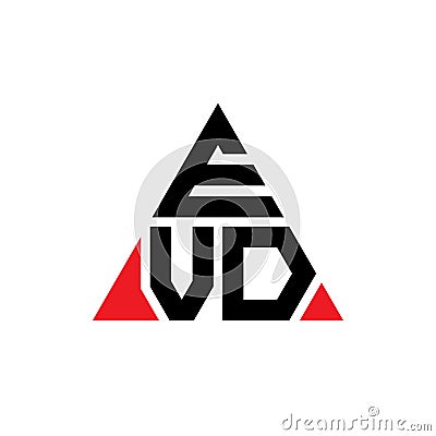 EVD triangle letter logo design with triangle shape. EVD triangle logo design monogram. EVD triangle vector logo template with red Vector Illustration