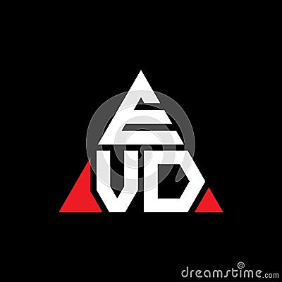 EVD triangle letter logo design with triangle shape. EVD triangle logo design monogram. EVD triangle vector logo template with red Vector Illustration