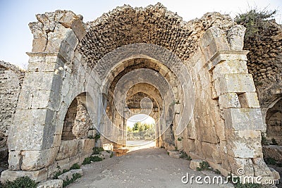 Evdirhan, selcuklu era camel caravans accommodation place. Termessos antique city, region of the very close. Stock Photo