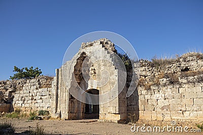 Evdirhan, selcuklu era camel caravans accommodation place. Termessos antique city, region of the very close. Stock Photo