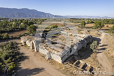 Evdirhan, selcuklu era camel caravans accommodation place. Termessos antique city, region of the very close. Stock Photo