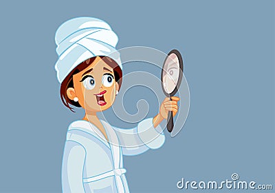 Eve Giving Adam a Medical Face Mask Vector Cartoon Illustration Vector Illustration