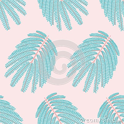 Even Pinnated Leaves Seamless Vector Pattern Vector Illustration