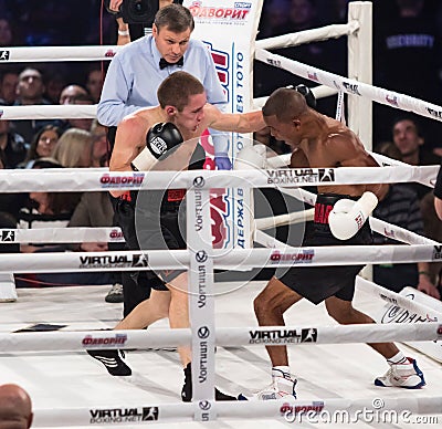 Evening of Boxing in the Palace of Sports in Kyiv Editorial Stock Photo