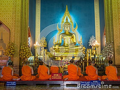 Evening chant in Marble temple Editorial Stock Photo