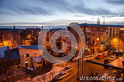 Evening in the city of Craiova Editorial Stock Photo