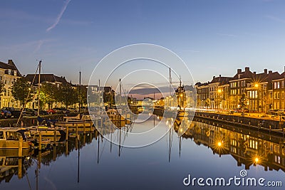 The evening cityscape of Middelburg Editorial Stock Photo