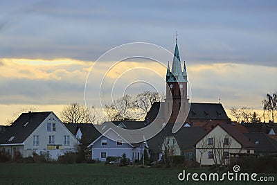 Evening Cloudscape Over Ottersleben Stock Photo