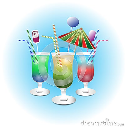 Evening cocktails Vector Illustration