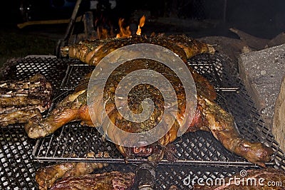 Full Pig Roast Stock Photo
