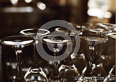 Evening Wine Glasses Stock Photo
