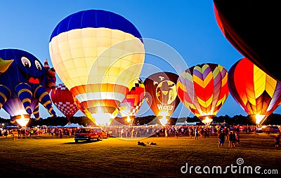 Evening Glow Hot Air Balloon Festival Editorial Stock Photo