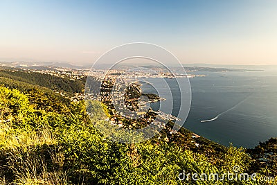 Evening in the gulf of trieste Stock Photo